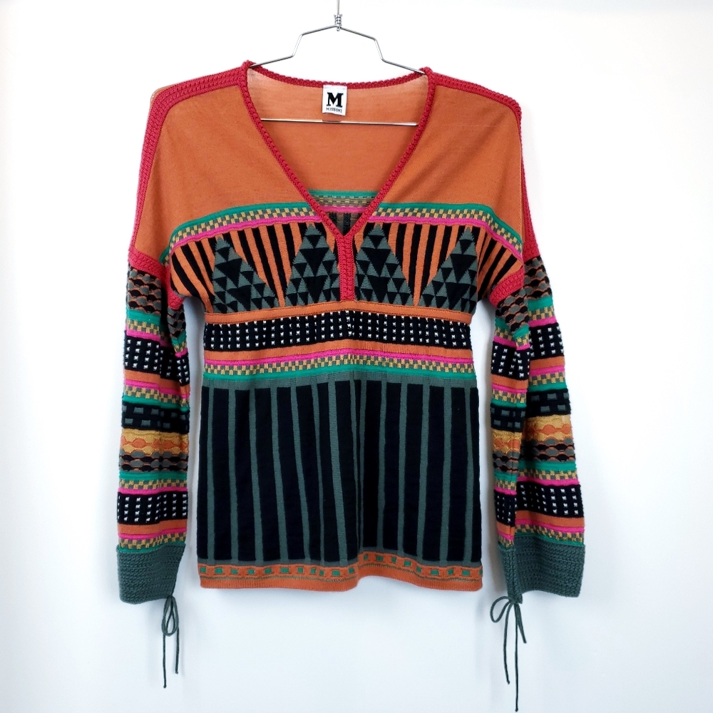 M Missoni Zigzag Pullover Long sleeve Knit Top